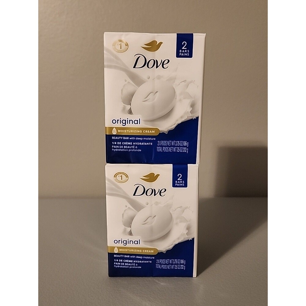 Lot of Four DOVE Original White Bar Soap Moisturizing 3.75 oz 4 New Beauty Bars